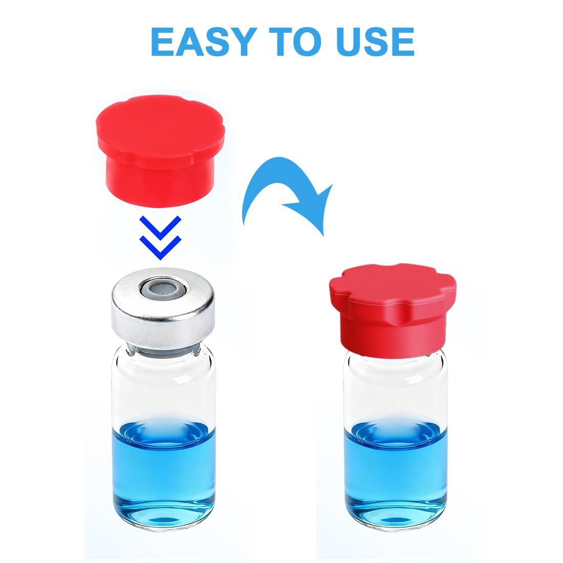 16 Pack Vials Caps 3ml Glass Vials Peptide Storage Protective Cap Reusable Vial Covers for Fridge Easy to Clean (8 Colors)