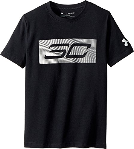 Under Armour Boys' SC30 Logo T-Shirt, Black (001)/White, Youth X-Small