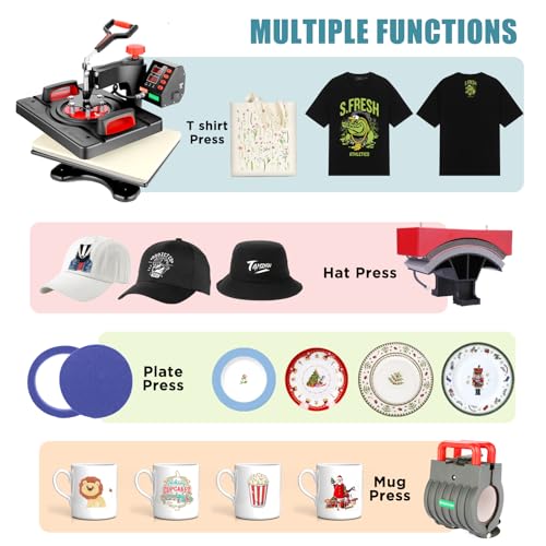 Akeydiy HTR-350 Pro Heat Press, 5 In 1 Heat Press Machine thumb #1