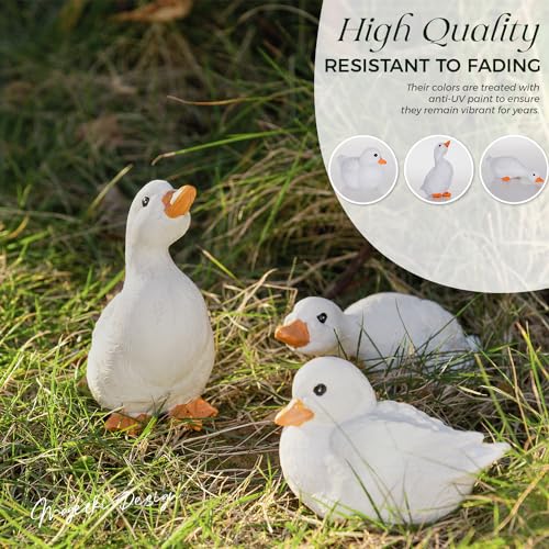 Mageeki 62N54 Duck Yard Decorations Outdoor Ornaments, Goose Statue Duck Figurine Garden Statues Resin Animal Figurines thumb #2