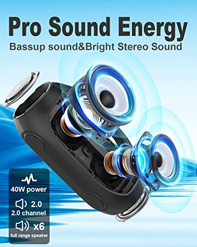 Tronsmart Bang SE Bluetooth Lautsprecher mit 3 Lichteffekten, 40W Outdoor Party-Lautsprecher mit IPX6 Wasserdicht, 24h Akku, Bluetooth 5.3 mit Power Bank, Stereo Pairing, für Camping, Pool – Bild 7