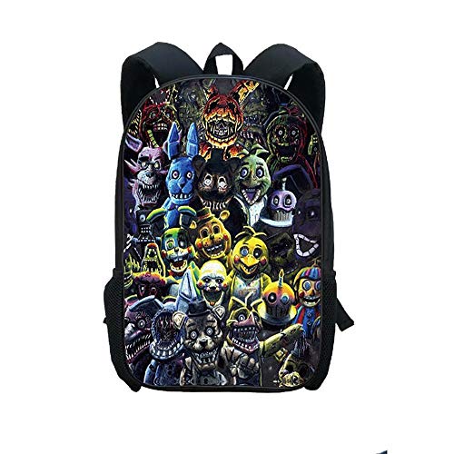 ZZZymh Dibujos Animados Five Nights At Freddy Mochila con Estampado a Todo Color Escolar