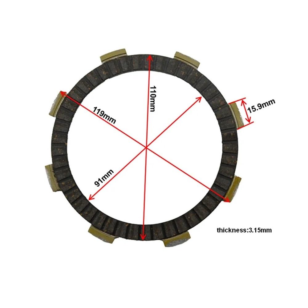 Jeu de disques de friction d'embrayage for moto, adaptés aux modèles CRF150R II 2006-2009 et CRF150 RB 2007-2013, garniture d'embrayage #CP-00012