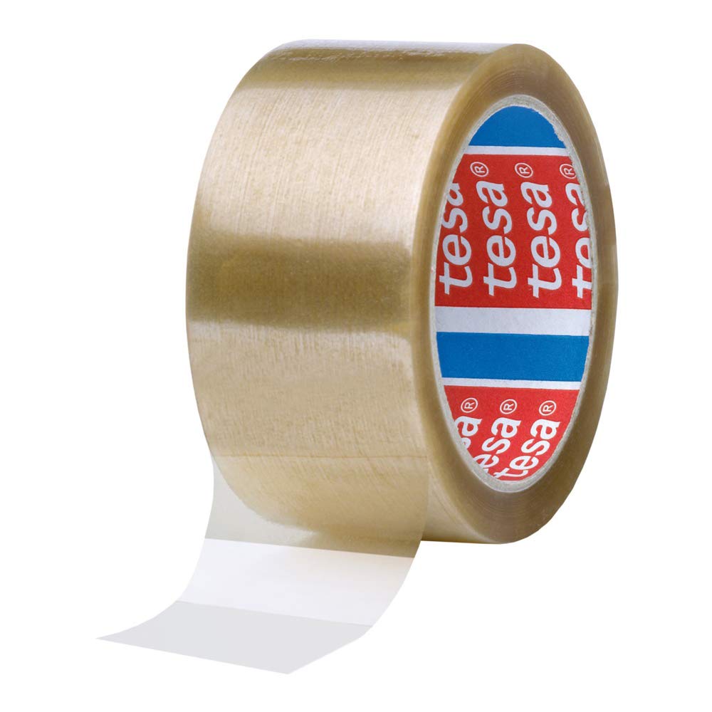 TESA 4089 cintas de cierre cartones, PP soporte, goma Natural masa adhesiva, 46μm, 1000 m X 75 mm, Transparente, envases de 4 unidades