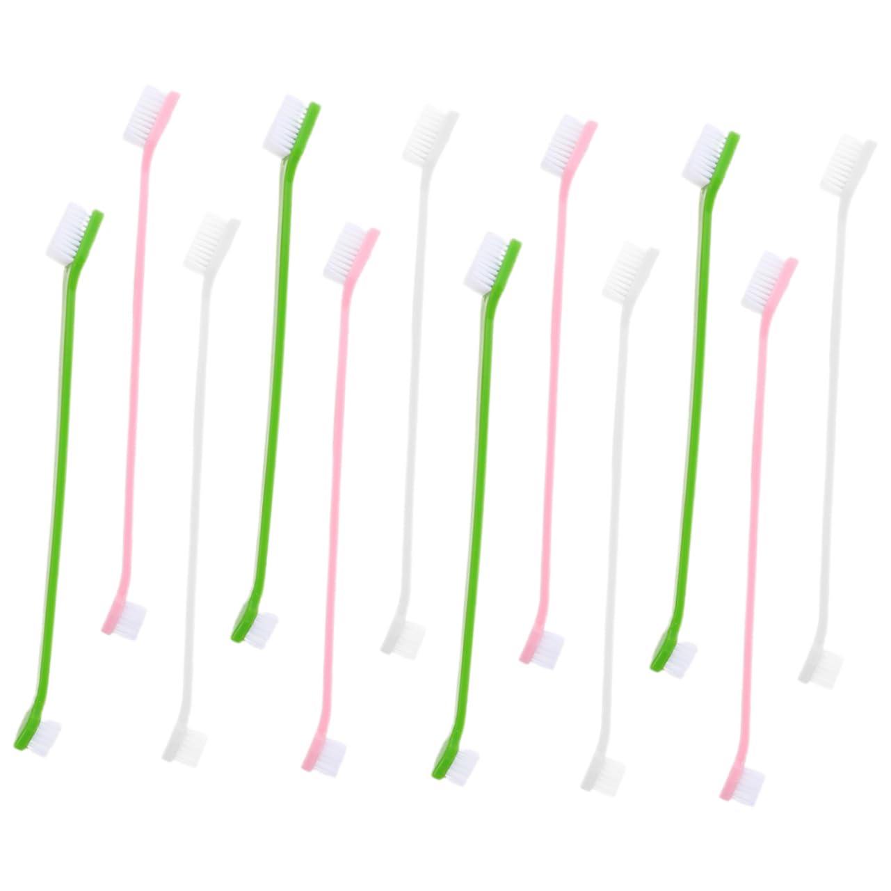 BESPORTBLE 12 Pack Dual Head Dog Toothbrush Large and Small Brush Heads Soft Bristles Pet Oral Care Dog Supply