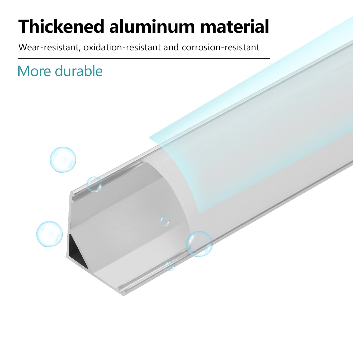 Sonnewelt 40 x 1 m profil LED aluminiowy, profil aluminiowy LED w kształcie litery V do taśm LED/pasków/pasków (1-11 mm) z osłoną, w zestawie zaślepki i klipsy montażowe do taśm LED