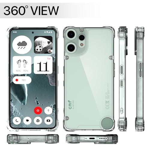 Image of Outlouders Back Cover for CMF by Nothing Phone 2 Pro 5G Clear Transparent PC + TPU Bumper Case with Raised Edges for Shockproof Protection(Transparent)