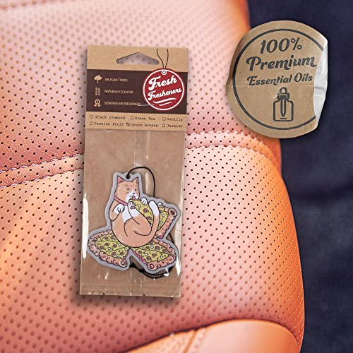 Image of 4 Pack Furry Friends Car Air Freshener Collection (Pizza Cat)