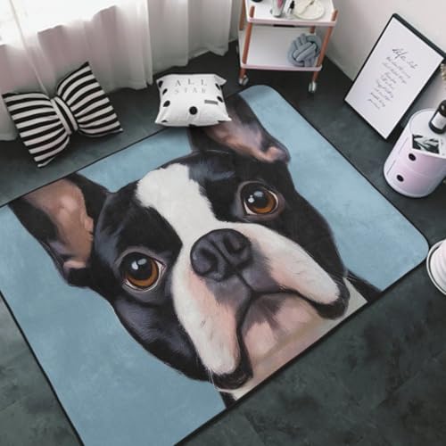 Area Rug Ultra Soft Door Mat Boston Terriers Painting