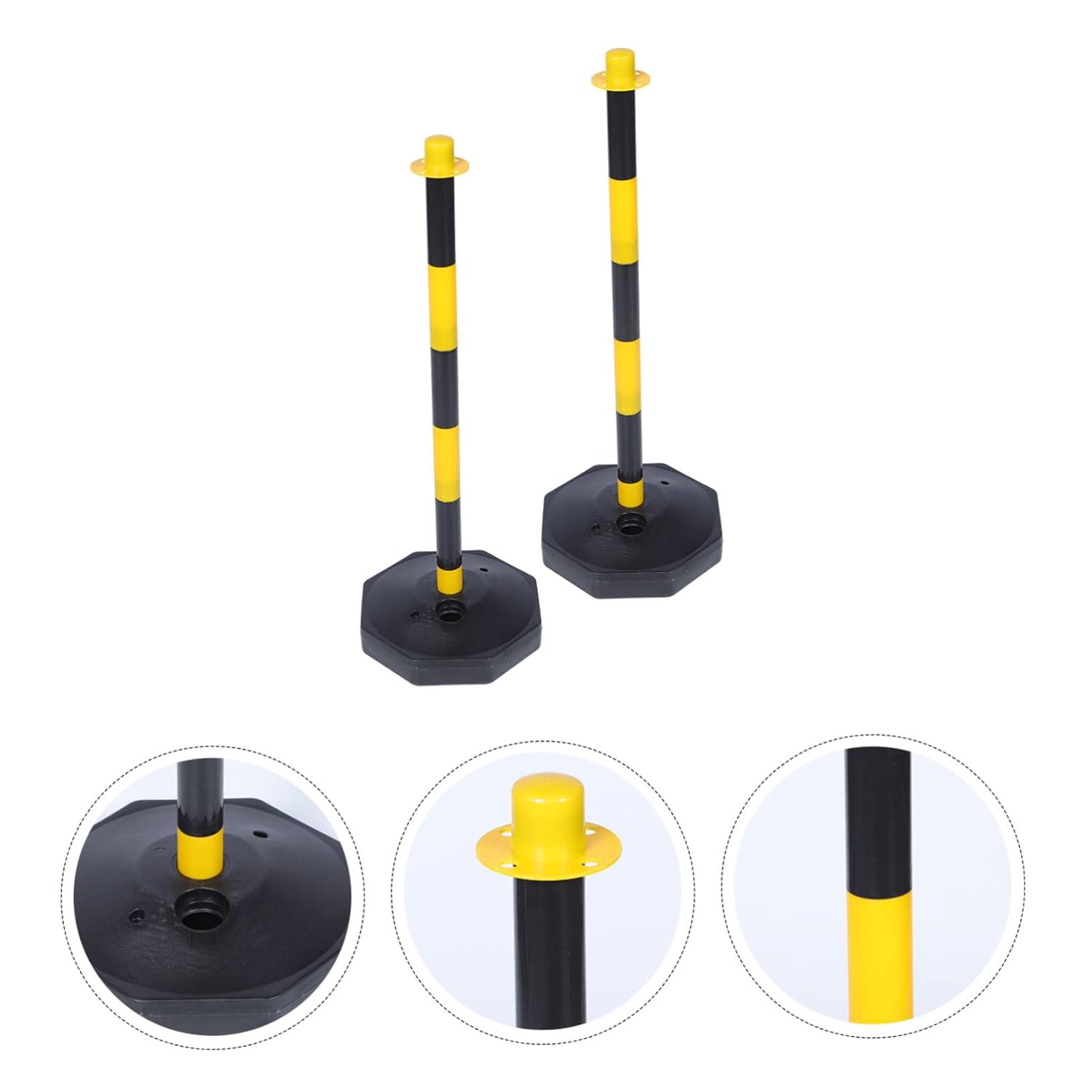 GANAZONO 2pcs Traffic Delineator Post Cone Safety Barricade Fillable Plastic Cones for Parking Driveway Garage