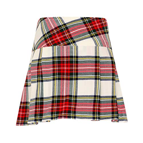 Womens 16.5 in Plaid Tartan Mini Kilt Skirt Dress Stewart 14 US2