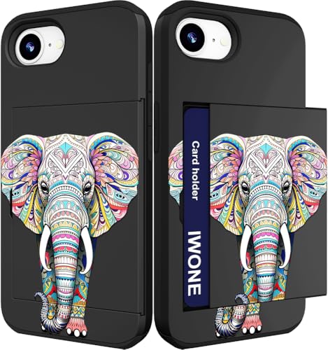 IWONE for iPhone 16e & 17e Case - Blue African Elephant