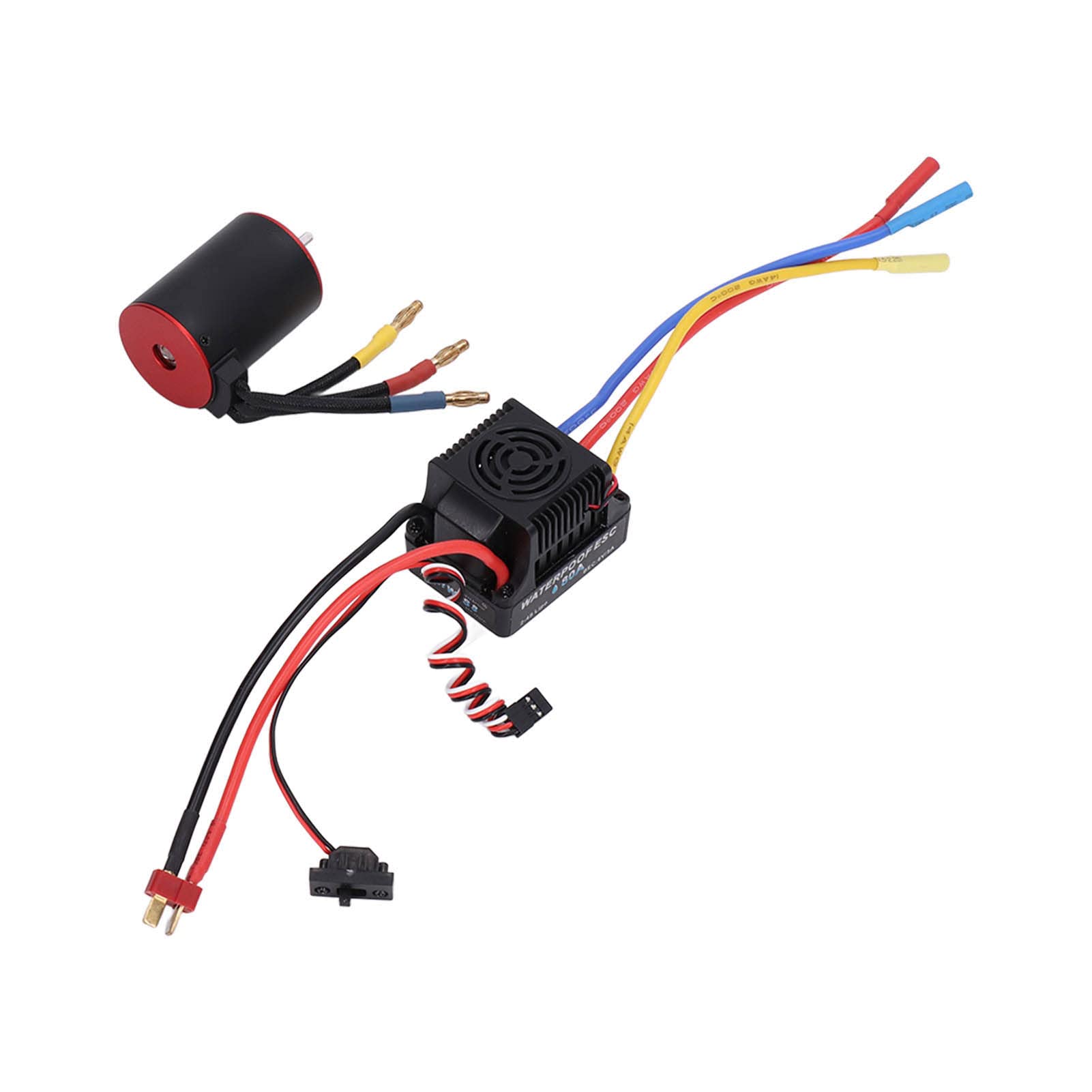 RC 3650 2300KV Motor sin escobillas 80A ESC Combo impermeable con soporte de enchufe Banana de 4mm para coche de Control remoto 1/8 1/10