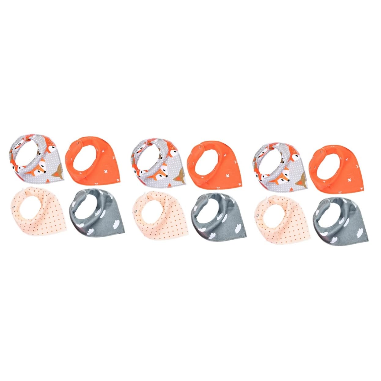 UPKOCH 12piezas Baberos De Algodón Unisex Para Bebés Absorbentes y Ajustables Toallas De Saliva Para Recién Nacidos Protección Goteo y Manchas Diseño Botones Presión Tipo
