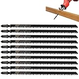 10PCS Jigsaw Blades Set, 180mm Extra Long Jigsaw Blades, T-Shank Jig Saw Blade, T744D Jig-Saw Cutter Set for Wood Plastic and Metal Cutting, Reciprocating Saw Blade Fast Cuts in Softwood, Plywood