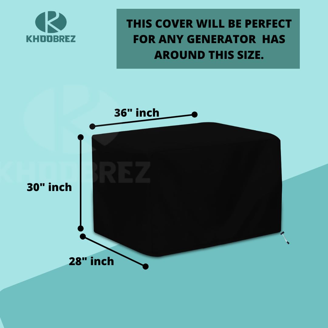 KHOOBREZ Polyester Waterproof, Indoor And Outdoor Home Generator Cover Heavy Duty- Universal Fit (GNC) (Black) - Image 2 thumbnail