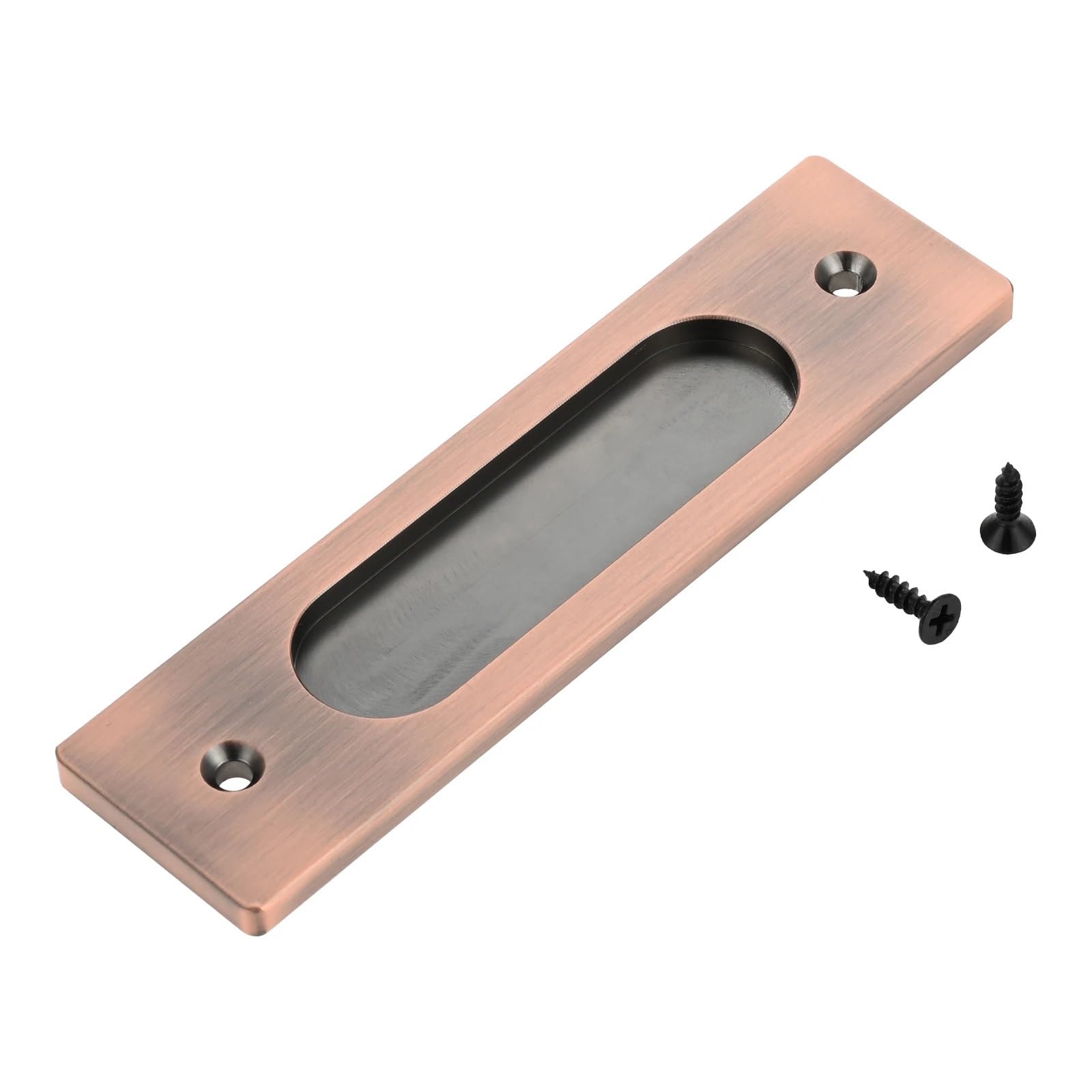 bogniga Recessed Pull Handle 4 Set Barn Door Sliding Pull Handle Hardware W/Screw Hidden Door Kitchen Drawer Pulls for Sliding Barn DoorsGarages Sheds(Red Bronze)