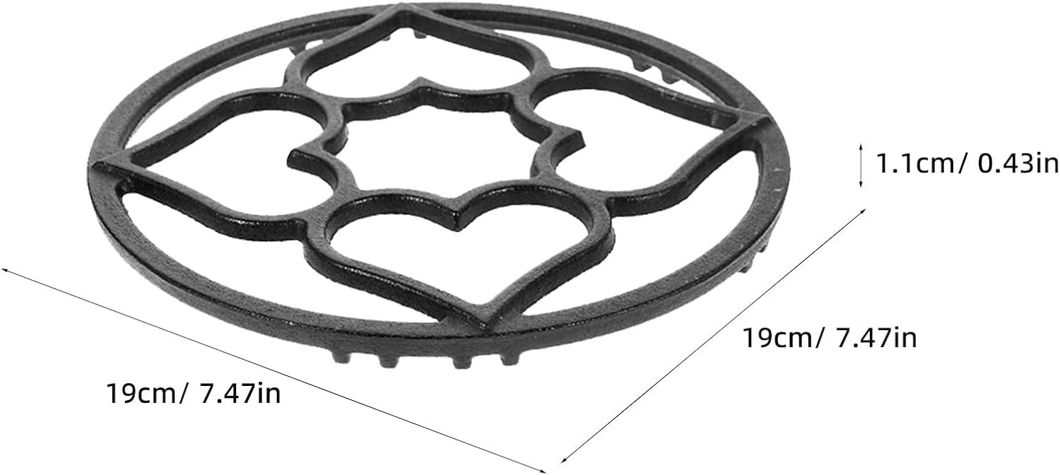 2pcs Cast Iron Pot Stand for Gas Stove Heart Shaped