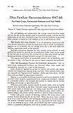 Ohio Fertilizer Recommendations 1947-48 For Field Crops, Permanent Pastures and Hay Fields