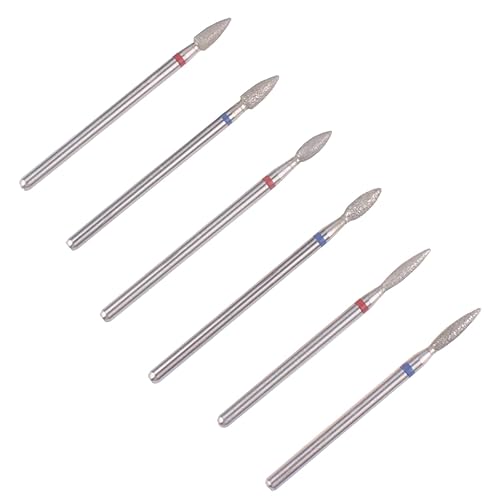 Miniatura 3 de MZCMSL Broca de uñas para cutícula de diamante en forma de llama, broca de manicura profesional para preparación de uñas, broca de 332 vástago