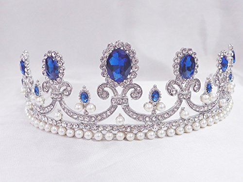 Sapphire Royal Blue Princess Crystal Rhinestone Tiara crown CT42A