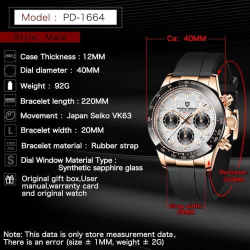paazomu Pagani Design Men's Stainless Steel Luxury Quartz Watch