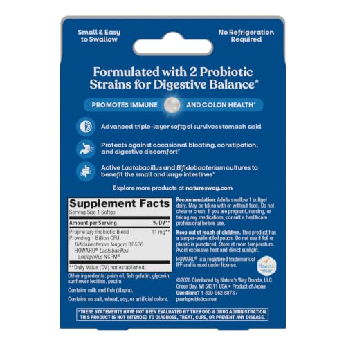 Nature's Way Probiotic Pearls Acidophilus Softgels, 1 Billion CFU, 30 ct - image 7