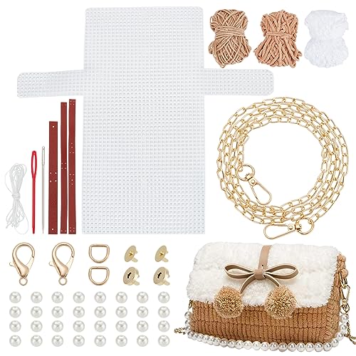 WADORN DIY Knitting & Crochet Handbags Kit, Mesh Plastic Canvas for Shoulder Bags Crossbody Bags, Embroidery Projects, Peru