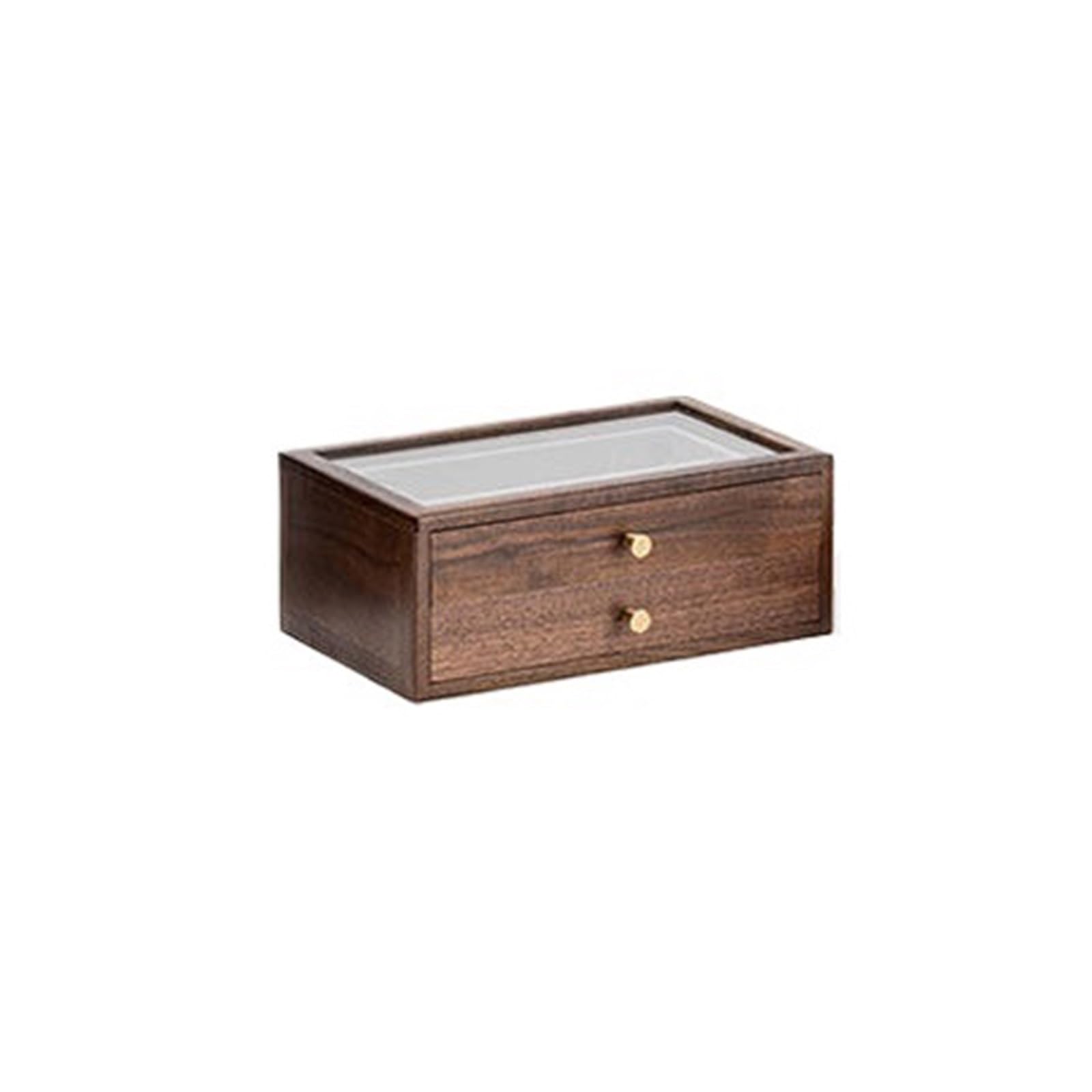 Kx9Lb8d Jewelry Chest Vintage Exquisite And Transparent Jewelry Organizer Black Walnut Box With Drawers For Rings And Necklaces