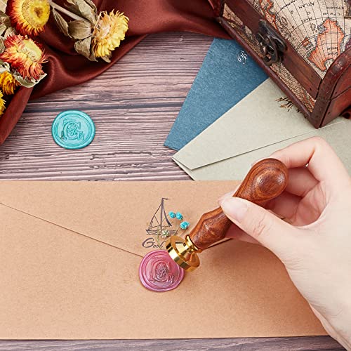 PandaHall Elite - Lot de 1 Set DIY Lettre Alphabet Scrapbook Timbre Seal en Laiton Lettre Cachet Sceau Tampon pour Cachet Cire et Poignée en Bois, Lettre G, 25x14mm, 75mm - Image 7