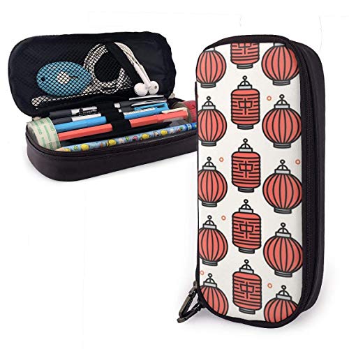 Preisvergleich Produktbild Chinesische traditionelle Laternen Leder Federmäppchen, Bleistiftbeutel Beutel Stifthalter Nanoprint Leder Stationäres Etui