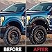 YITAMOTOR Front Rear Fender Flares Compatible with 2023-2026 Ford F-250 F-350 Super Duty, Smooth Black Pocket Riveted Truck Wheel Fenders, 4 Pcs