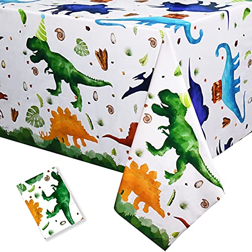 Watercolor Printed Dinosaur Party Tablecloth, Large 1 Piece 54'' x 108'' Disposable Dino Theme Birthday Party Table Cover, Decoration for Baby Shower Party Supplies, Waterproof Picnic Table Cloth Watercolor Printed Dinosaur Party Tablecloth, Large 1 Piece 54'' x 108'' Disposable Dino Theme Birthday Party Table Cover, Decoration for Baby Shower Party Supplies, Waterproof Picnic Table Cloth