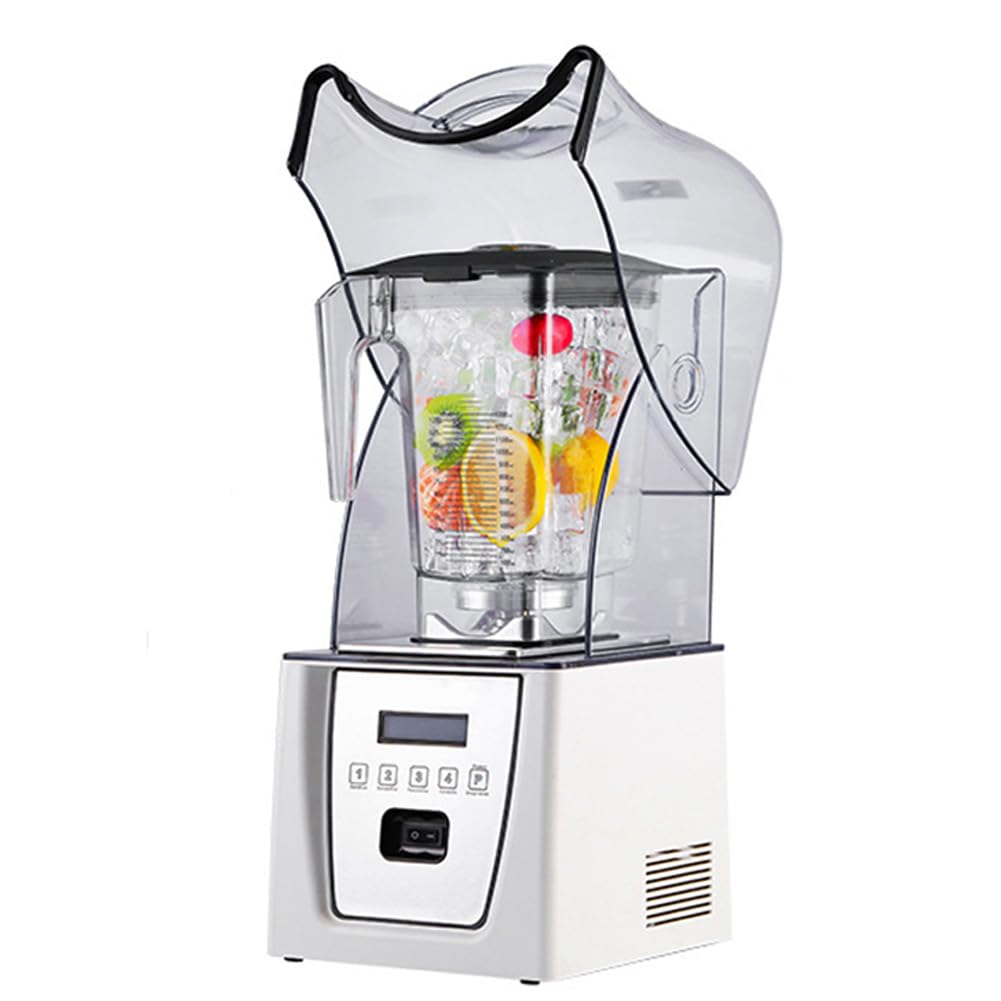 Mixeur Smoothie Maker, Mixeur sur Socle Commercial avec Enceinte Acoustique, Broyeur à Glace Automatique et Silencieux, pour Cuisine, Lait, thé, café, Dessert, Loisirs, boutiqu(Un