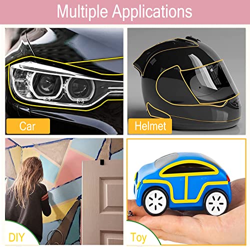 6 Rolls Pinstripe Tape, Thin Masking Tape In 1/8 And 1/4 Inch X 52 Yard, Painters Automotive Masking Tape For Car Detail Auto Paint Art #TOP3