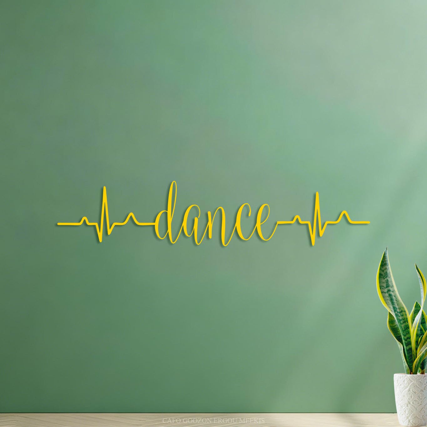 Lettering Decals Dance Heartbeat Dance Studio Logo 23.4x112cm Multiple Size Options Yellow — image 1