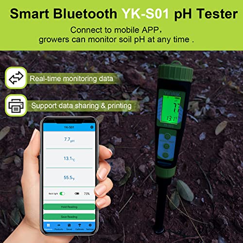YINMIK Digital Soil pH Meter for Gardeners, Soil Direct pH Tester for