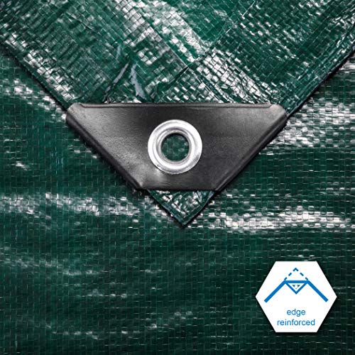 CARTMAN 2 Pack Finished Size 8x10 Feet Waterproof Green Tarp 8 Mil Thick, Multipurpose Protective Cover for Emergency Rain Shelter Camping Tarpaulin by CARTMAN - Image 4