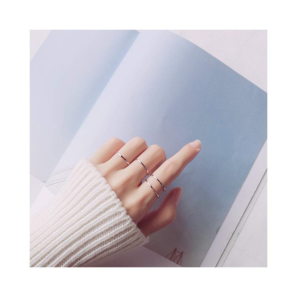 Thin Ring 5 Set (Silver 925)ゴールド　リング Set of 5 Thin Ring, 925 Silver Ring, Stacking Ring Set