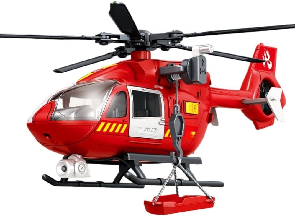 Large Helicopter Aviation Toy Large Aircraft Model with Propellers Gliding Multifunction Boys ABS Material Rotating Propellers with Light Sound Effects Movable Joint Manual Operation