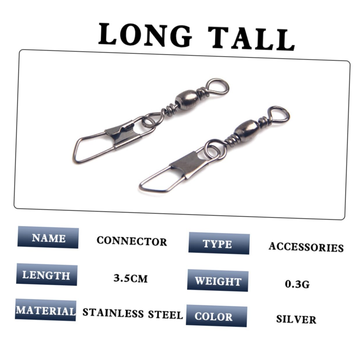 Sosoport 3 Sätze Angelhakenverbinder Aus Metall Rollwirbel-leitungsverbinder Robust Langlebig Leicht Für Den Außenbereich 200 Stück * 3
