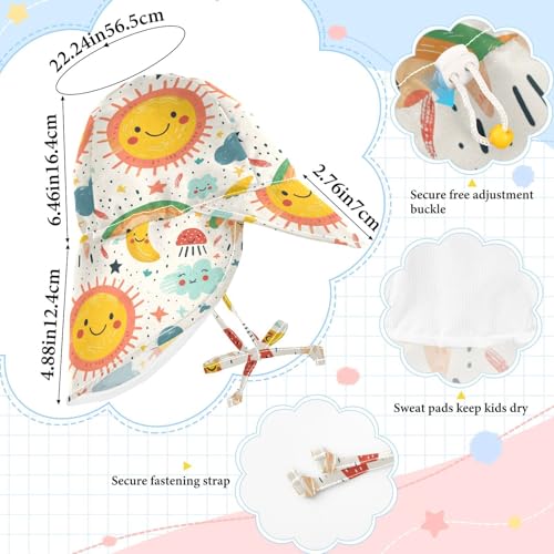 Cartoon Cute Sun Moon Clorful Infant Sun Hat Baby Boys Bucket Hat Toddler Girl UV Protection Adjustable Traveling Camping4