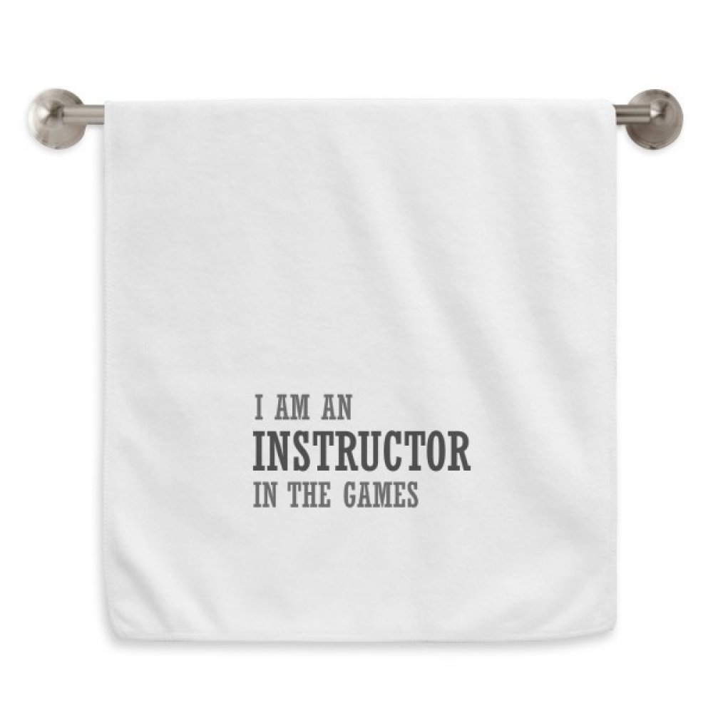 Serviette débarbouillette blanche 13x29 pouces imprimée instructeur de jeux