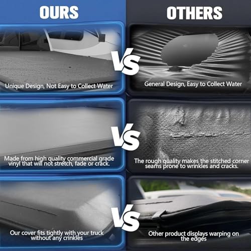 Image of TOMOKA 5FT Soft Roll-up Truck Bed Tonneau Cover Compatible with 2019-2023 Ford Ranger | 5' (61 inch) Bed | Double Vinyl | Waterproof | Not fit Cargo Management Rails