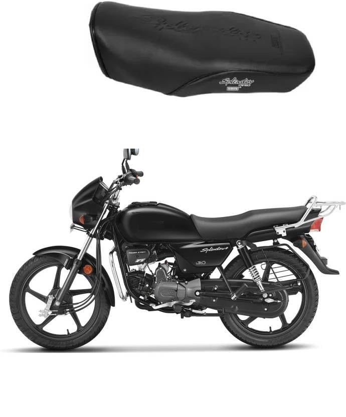 CARBOX Hero Splendor+ BS6 All Modals Bike SEAT Cover,SEAT Cover,PU Leather Black,Colour Ready to fit,Quality and Fitting Tested-image-46