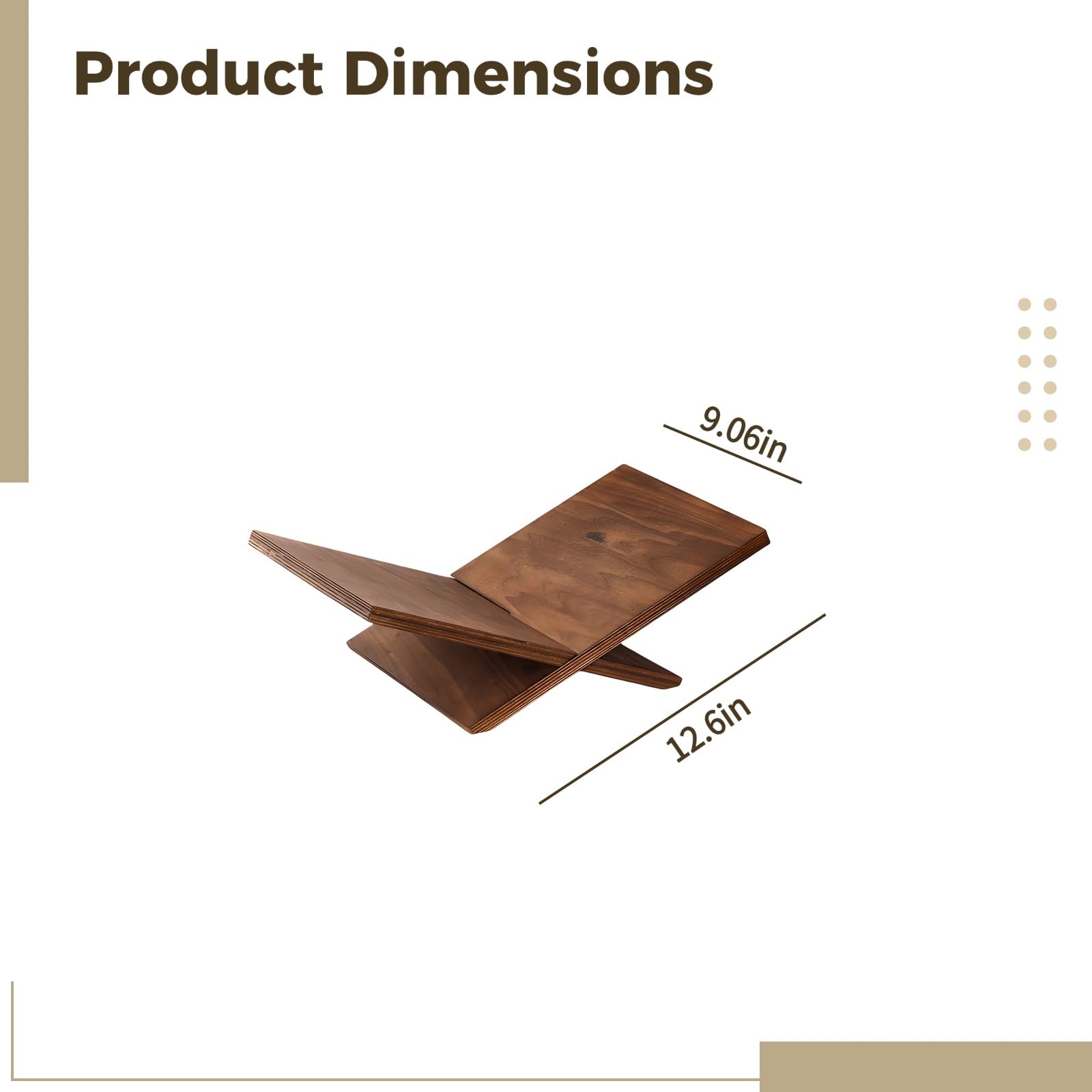 Soporte para libros de madera, inclinado de 15 grados, en forma de V, para lectura cómoda, extraíble y portátil, para libros de cocina, escritorio, oficina y hogar, 32 x 23 cm