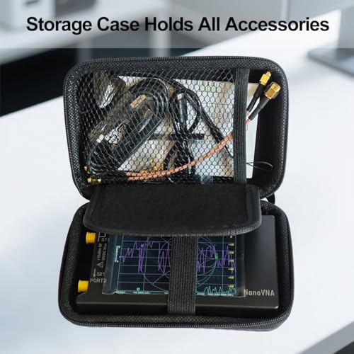 Image of AURSINC NanoVNA H4 Vector Network Analyzer, Lastest V4.4 9kHz-1.5GHz 4 inch Antenna Analyzer, with EVA Hard Shell Protective Storage Bag for Antenna Analyzer, Shockproof, Waterproof, with Carry Strap