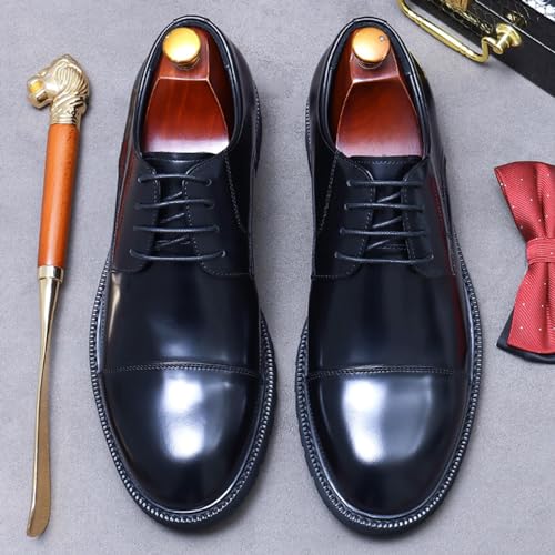 Men's Lace Up Derbys, Genuine Leather School Uniform Shoe Smart Office Work Formal Shoes for Male4