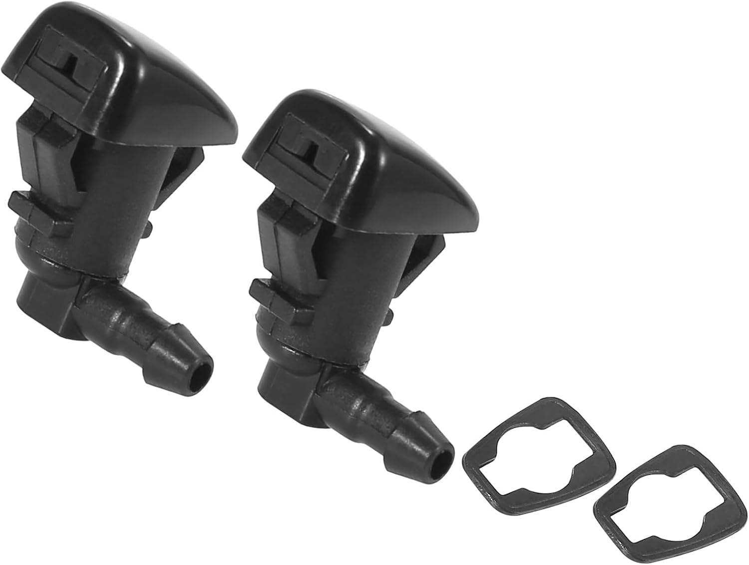 Motoforti Front Windshield Wiper Nozzles, for Cadillac CTS 2008 2009 2010 2011 2012 2013 2014 2015, Plastic, with Gaskets, Black, 2pcs