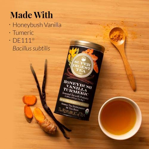 Miniatura 3 de The Republic of Tea Organic Honeybush Vanilla Turmeric SuperDigest Tea  Probiotic Tea Bag (36 count)